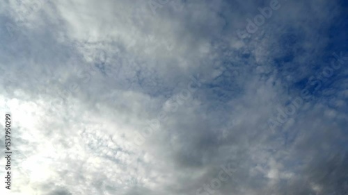 Beautiful Sky with Soft Clouds and Blue Tones at Sunset