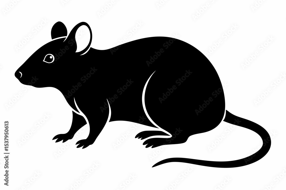 Obraz premium mouse sihouette black vector