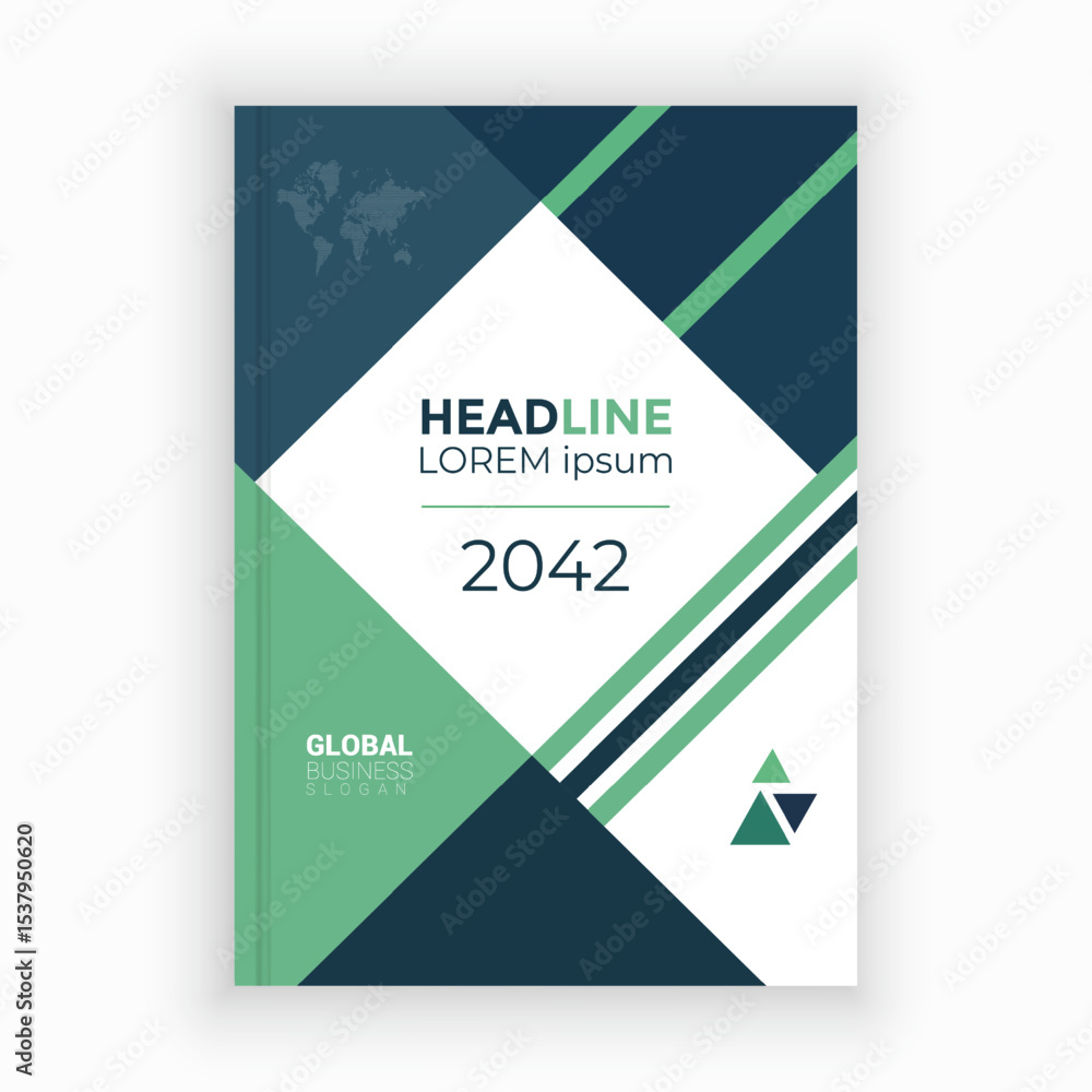 Fototapeta premium Unique Corporate Book Cover Design Template in A4. Can be adapt to Brochure, Annual Report, Magazine,Poster, Business Presentation, Portfolio, Flyer, Banner, Website.