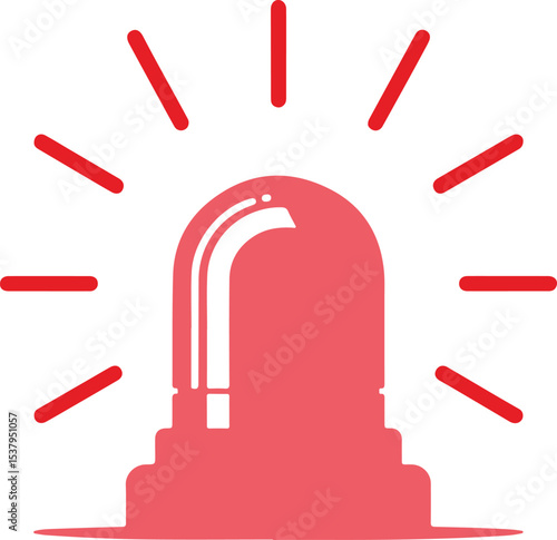 The flasher icon. Police and ambulance, alarm, beacon symbol. Flat icon design.