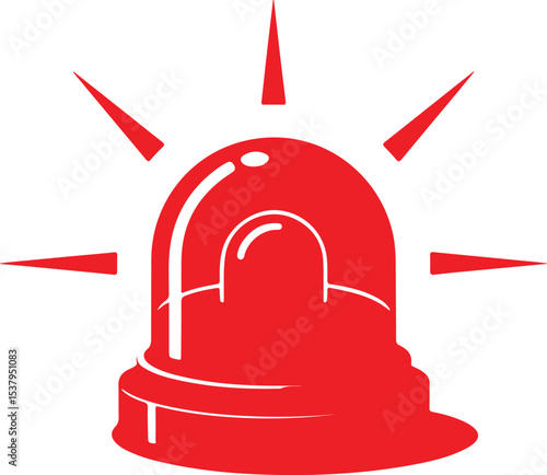 The flasher icon. Police and ambulance, alarm, beacon symbol. Flat icon design.