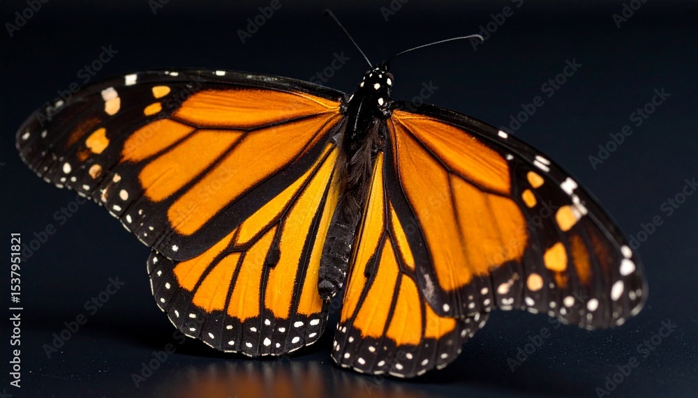 Fototapeta premium monarch butterfly on black background