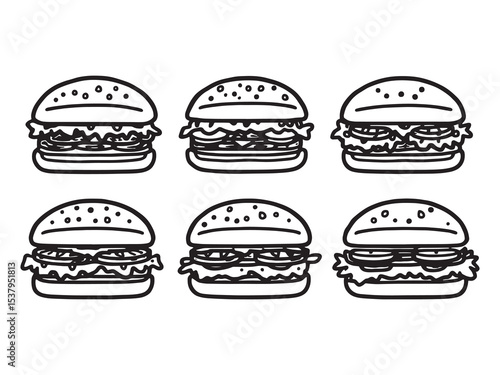 sandwich clear vision simple line art