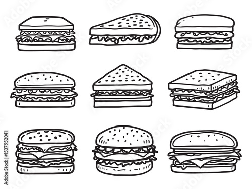 sandwich clear vision simple line art