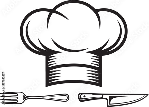 toque de cuisine silhouette vestor design