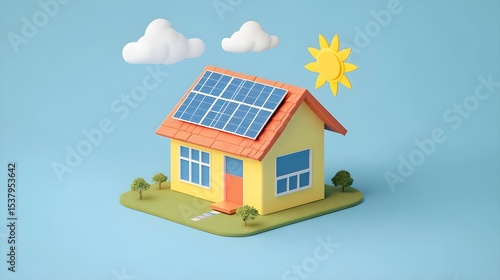 Wallpaper Mural Eco-Friendly House with Solar Panels Torontodigital.ca