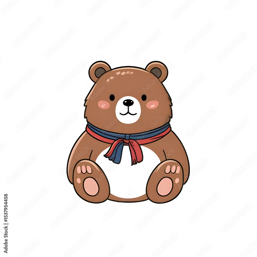 Naklejka premium Aesthetic Korean Bear Sticker PNG