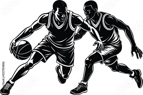 Basketball Players Vector Set