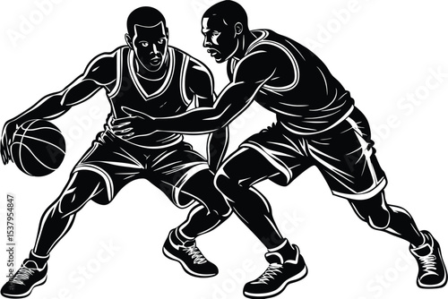 Basketball Players Vector Set