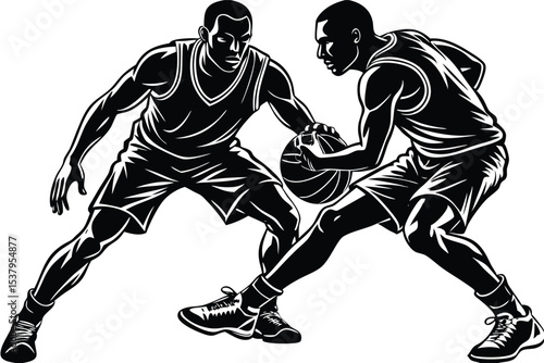 Basketball Players Vector Set