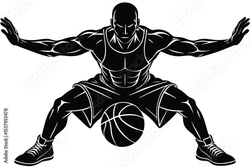 Basketball Players Vector Set