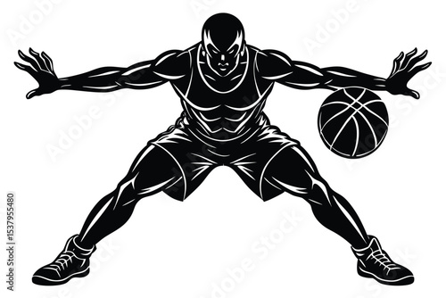 Basketball Players Vector Set