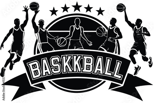 Basketball Players Vector Set