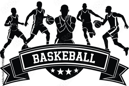 Basketball Players Vector Set