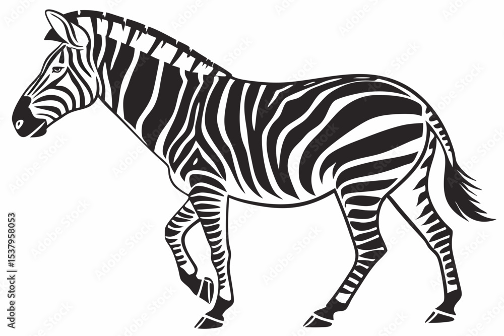 Obraz premium zebra silhoette black vector