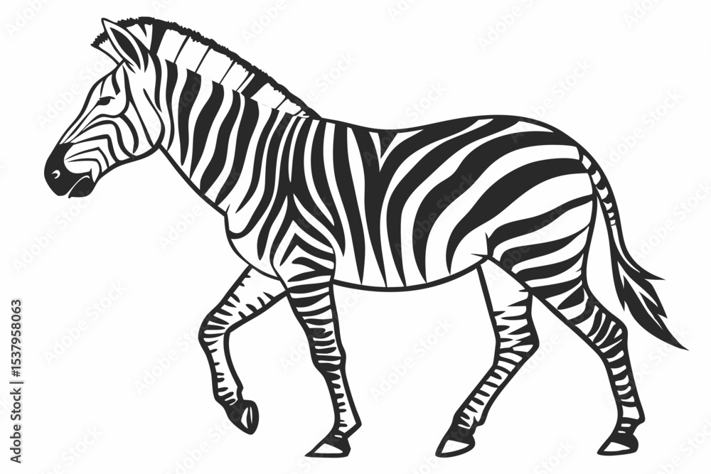 Obraz premium zebra silhoette black vector