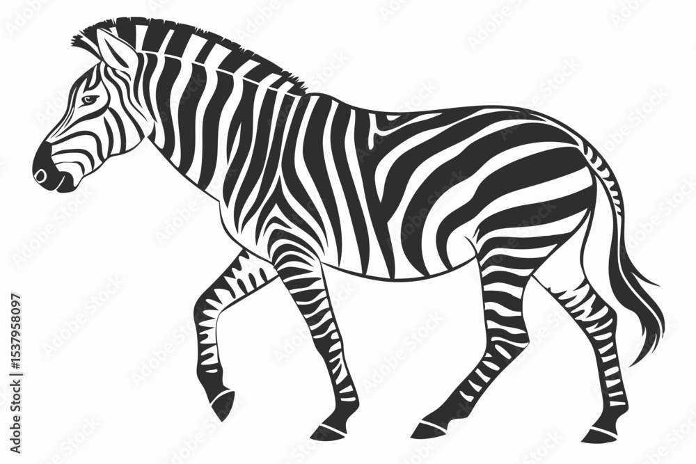 Fototapeta premium zebra silhoette black vector