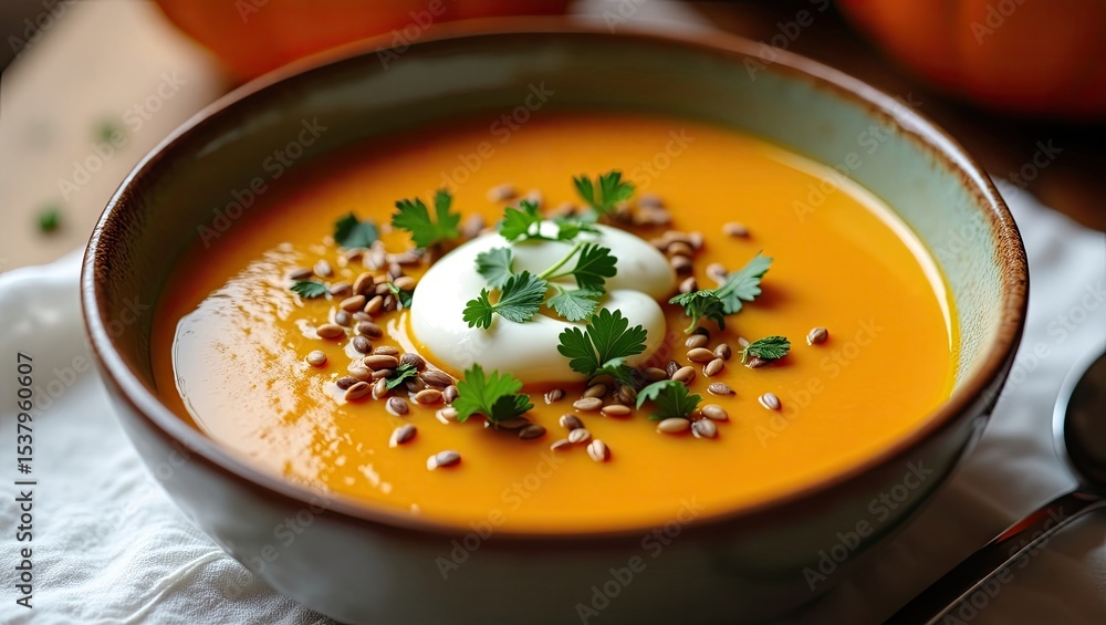 pumpkin soup with croutons pumpkin soup with croutons