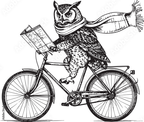 Wise Owl Cycling with Map Engraving