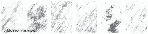 Vector overlay textures pack with grunge stamp style, distressed scratches, dirty grain, and vintage damage effects. Black grain textures for retro or gritty design.

