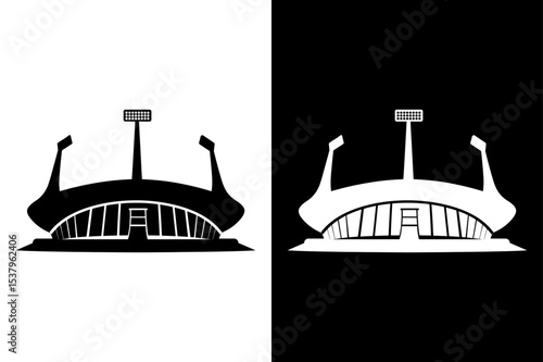 Large Stadium Silhouette Icon.