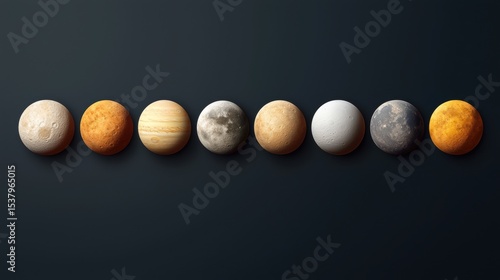 Cosmic wonder: the planets in our solar system displaying their unique colors and features against a starry background