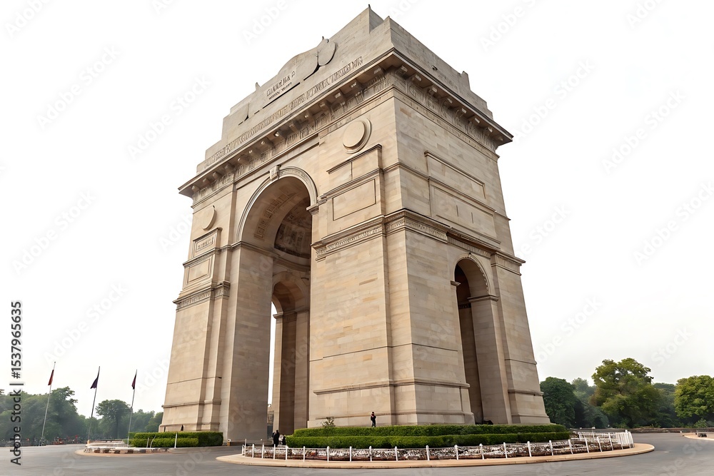 Fototapeta premium Large white building with a large archway