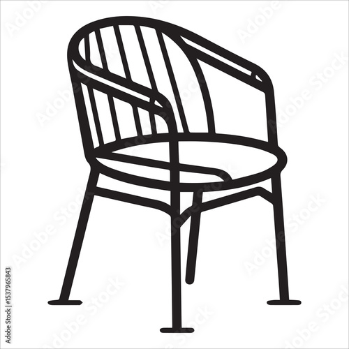 Minimalist chair Line Art Vector Illustration