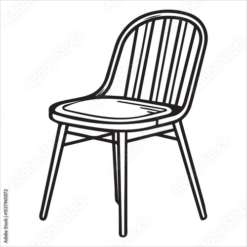 Minimalist chair Line Art Vector Illustration