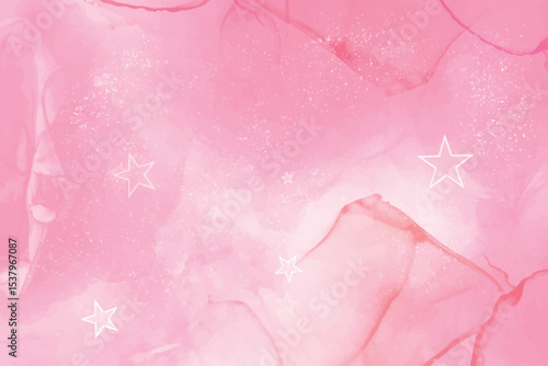 pink rose petals background watercolor Brush stroked painting pastel color