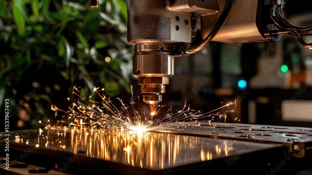 Close-Up of Metal Cutting Process with Sparks and Machinery Action Close-Up of Metal Cutting Process with Sparks and Machinery Action