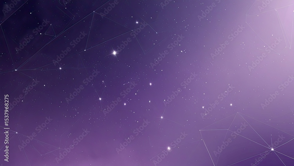 Digital Abstract Purple Constellation Background with Stars Digital Abstract Purple Constellation Background with Stars