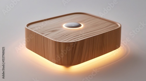 Modern Wooden Table Lamp with Ambient Lighting and Touch Control Button