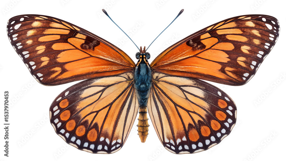 Fototapeta premium Butterfly isolated on a white background PNG. AI GENERATED