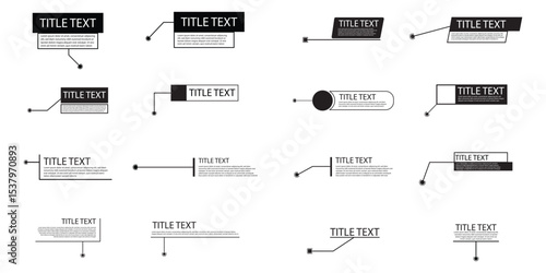 Сallouts titles. Hud callout titles. Callout bar labels, window templates with information