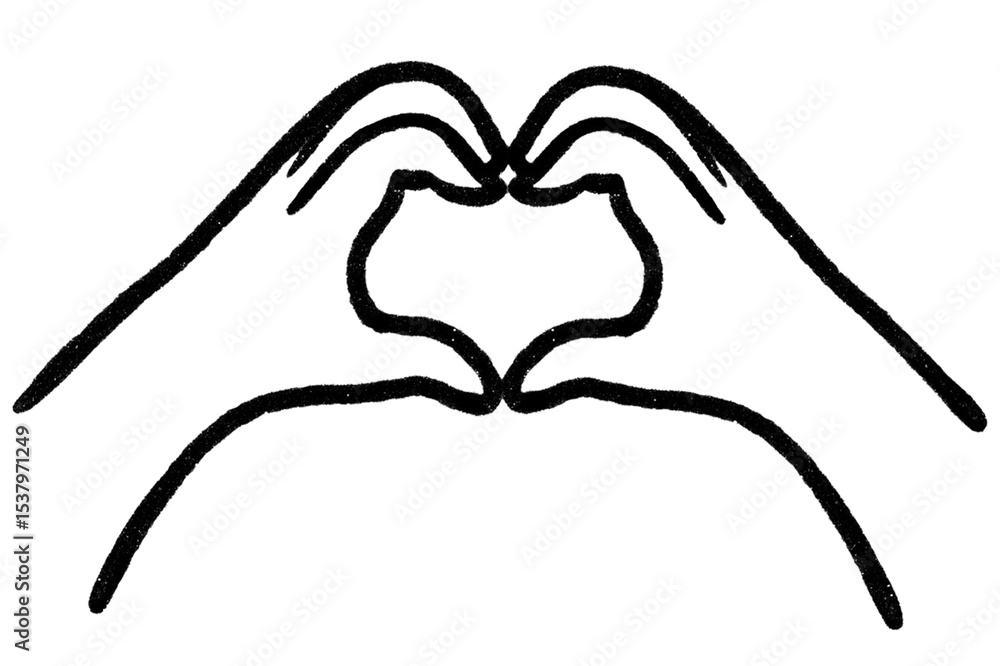 Fototapeta premium Set of realistic gestures, hand shapes. Lay black stroke logo graphic art design isolated on white The concept of expressing love, rock, V sign, love.