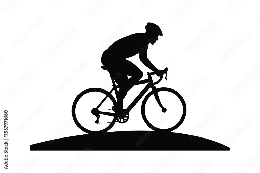 Obraz premium Silhouette design illustration of a cyclist.eps