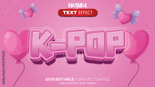 3d text effect k-pop
