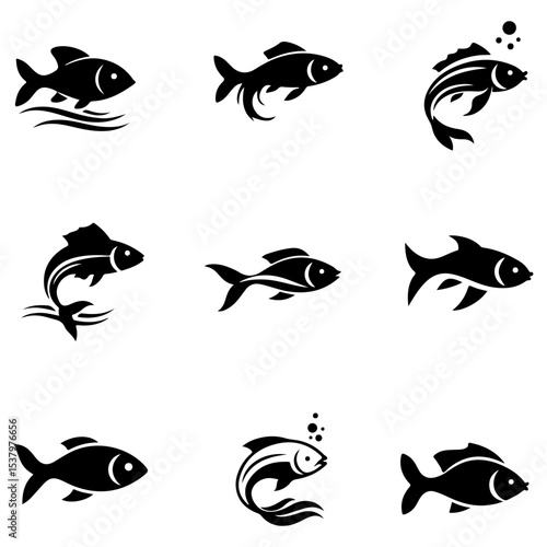 A designer's collection of simple sea fish for creating unique and engaging social media content.