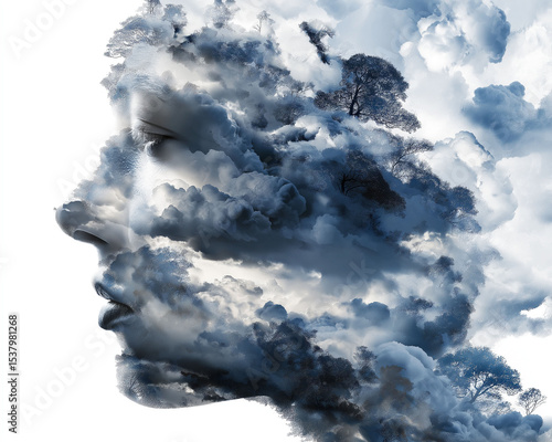 Triggered trauma coping. 3D. Deep breathing exercise for emotional coping during stress.