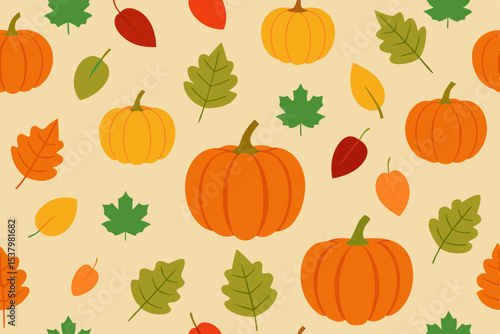 seamless pattern with pumpkins