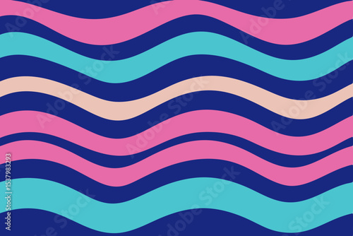 Colorful seamless wavy line pattern, abstract ocean wave texture vector illustration design for textile fabric