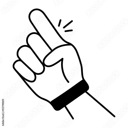 A hand drawn style icon of foam hand