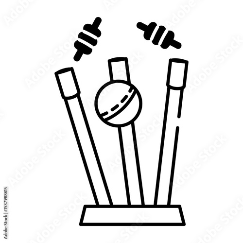 A drawing style icon showing wicket
