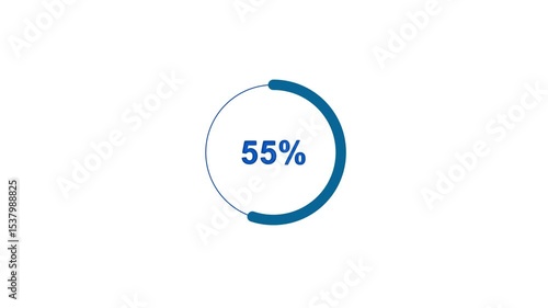 Wallpaper Mural Circular progress bar showing 55 percent. 4k video royalty free graphic animation for social media and tv. Torontodigital.ca