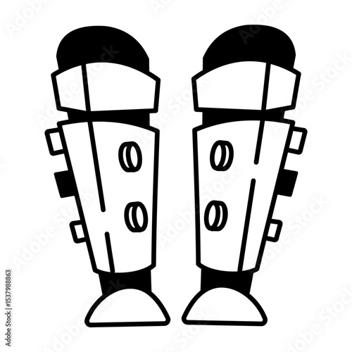A doodle style icon of leg guards

