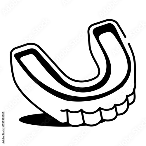 A doodle style icon of mouth guard
