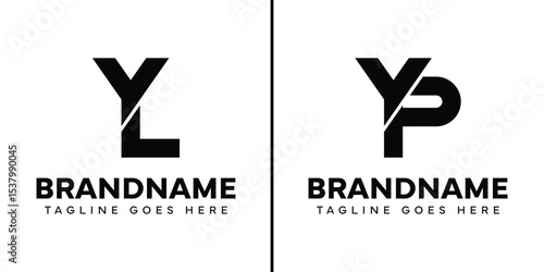 Letters YL and YP Monogram Logo Set, suitable for any business with YL LY YP PY initials
