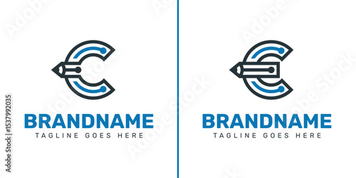 Letter C and E Technology Pencil Logo, symbolizing creativity, innovation, and smart solutions