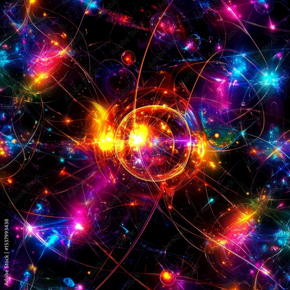 Obraz premium Seamless textures reveal the beauty of atomic and molecular structures.